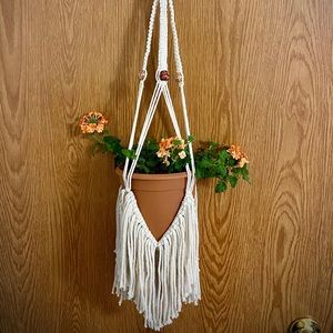 Handmade Macrame Plant Hanger With Fringe